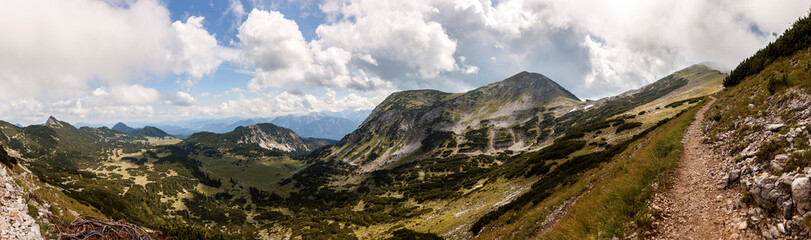 Mountain view from Weilheimer hut, Estergebirge mountains in Bavaria, Germany