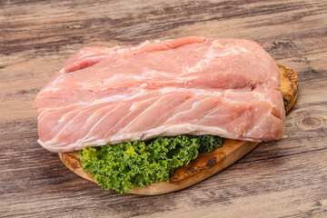 Raw pork loin for cooking