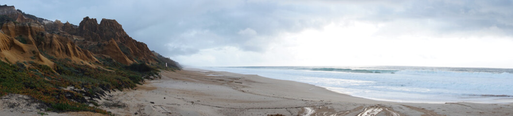 panorama view of the Praia da Gale Beach on the Alentejo coast in Portugal