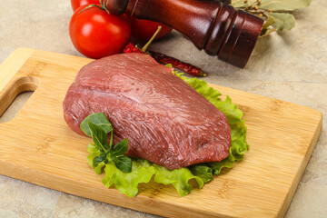Raw beef piece for cooking