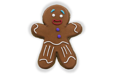 Gingerbread man  classic cookie isolated on a white background