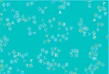 Light Blue, Green vector cover in polygonal style with circles.