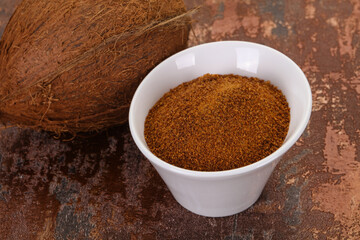 Coconut brown sugar in the bowl