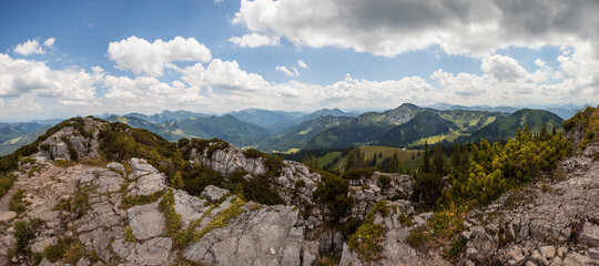 Mountain panorama of famous Wallberg mountain in Bavaria, Germany