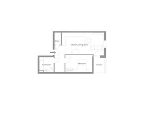 Floor plan 3d with the furniture. Modern plan of the house.