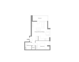 Floor plan 3d with the furniture. Modern plan of the house.