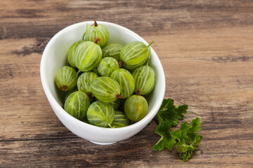 Fresh ripe green sweet gooseberry