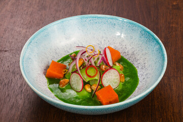Ceviche with fish and vegetables