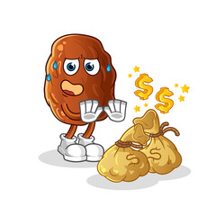 date fruit refuse money illustration. character vector