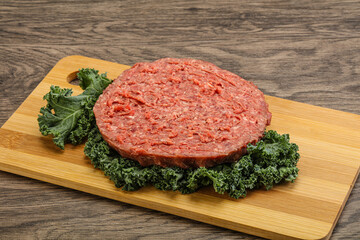 Raw beef burger cutlet for burger