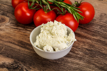 Soft cream cheese with herbs