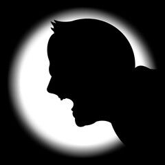 Silhueta de homem furioso