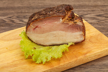 Homemade Smoked pork peat with spices