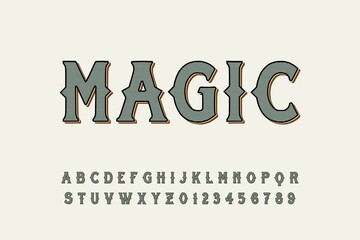 typeface vector design, alphabet font, gray and brown style