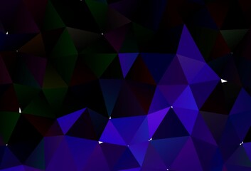 Fototapeta premium Dark Purple vector blurry triangle template.