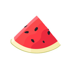 slice of watermelon on white background - Watermelon Slice vector illustaration