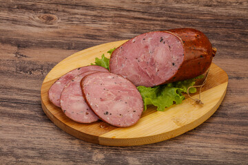 Smoked ham sausage with spices