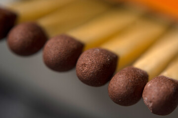 Fotografía macro de cerillas