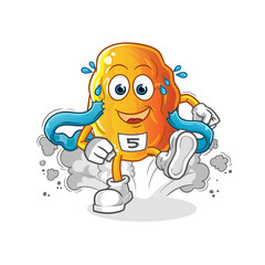 Yellow date runner character. cartoon mascot vector