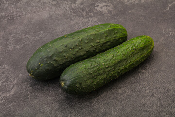 Ripe organic natural green cucumber