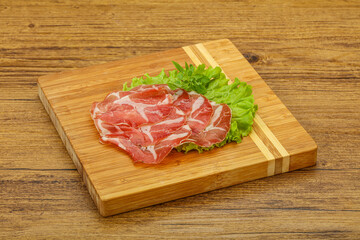 Smoked pork neck slices snack