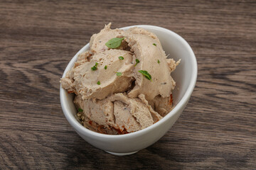 Herring butter spread in the bowl