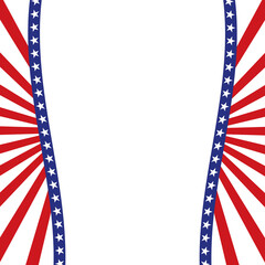 Patriotic border divider american usa flag.Usa flag frame on white background. Vector illustration for your design.