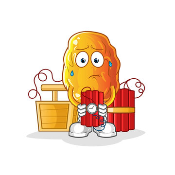 recommend clip art: Yellow date holding dynamite character. cartoon mascot vector