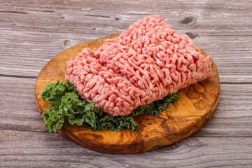 Raw pork minced meat for cooking
