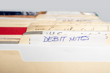 Group of paper file folders with hand written 