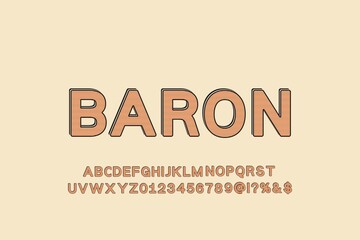 typeface vector design, alphabet font, gray and brown style