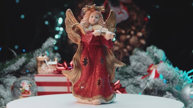 Christmas Angel New Year Lights Background New Year Concept
