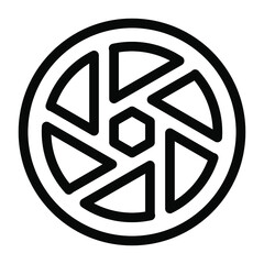 
Glyph icon design of camera lens 
