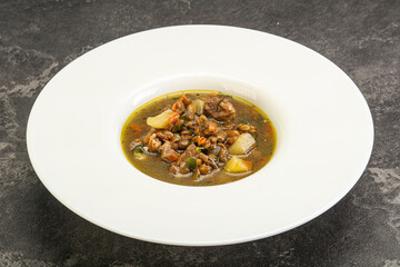Lentil soup with chicken and vegetables