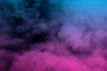 Bright color fog, blue and pink steam as texture or background