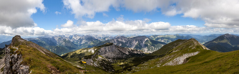 Fototapeta na wymiar Mountain panorama from Rofanspitze mountain, Rofan, Tyrol, Austria