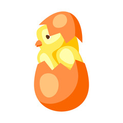Cute Easter chicken illustration.