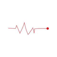 Heart beat monitor pulse line art icon for medical apps and websites isolated on white background EPS Vector
