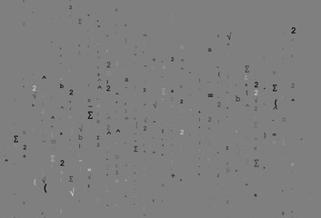 Light Silver, Gray vector background with Digit symbols.
