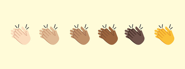 Clapping hands emoji gesture vector isolated icon illustration. Clapping hands gesture icon