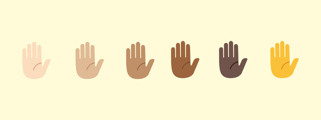 Fototapeta premium Hand palm emoji gesture vector isolated icon illustration. Hand palm gesture icon