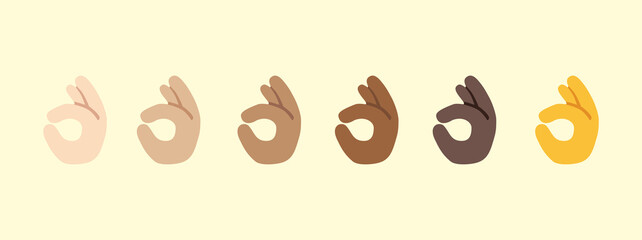 OK hand emoji gesture vector isolated icon illustration. OK hand gesture icon