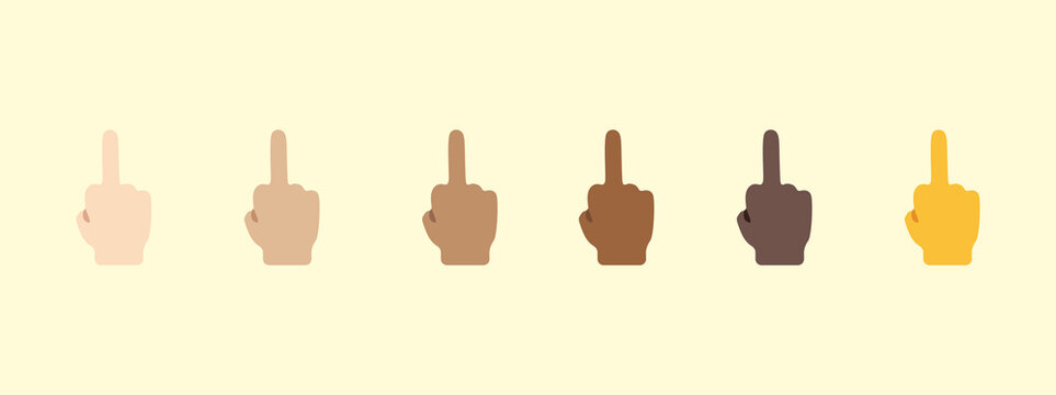 Middle Finger Emoji Gesture Vector Isolated Icon Illustration. Middle Finger Gesture Icon