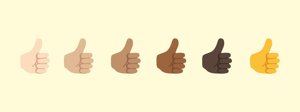 Thumb up emoji gesture vector isolated icon illustration. Like button gesture icon