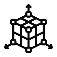 
3d modeling in editable glyph icon
