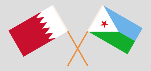 Crossed flags of Bahrain and Djibouti