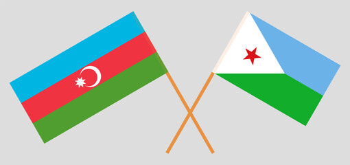 Crossed flags of Azerbaijan and Djibouti