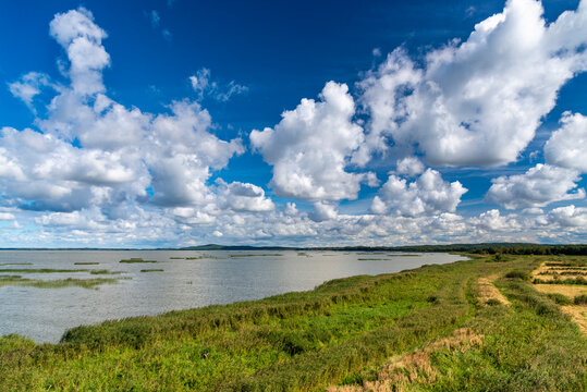Beautiful landscape panorama, close to Baltic See, Slowinski National Park, Poland