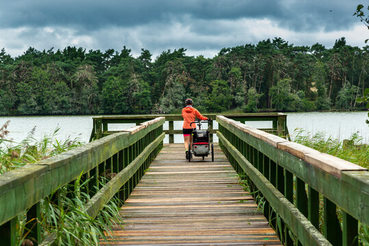 Beautiful Dolgie lake panorama, close to Baltic See, Slowinski National Park, Poland