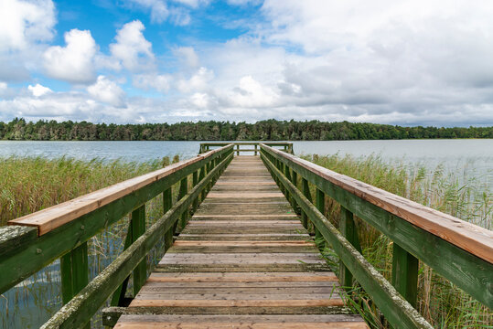Beautiful Dolgie lakepanorama, close to Baltic See, Slowinski National Park, Poland